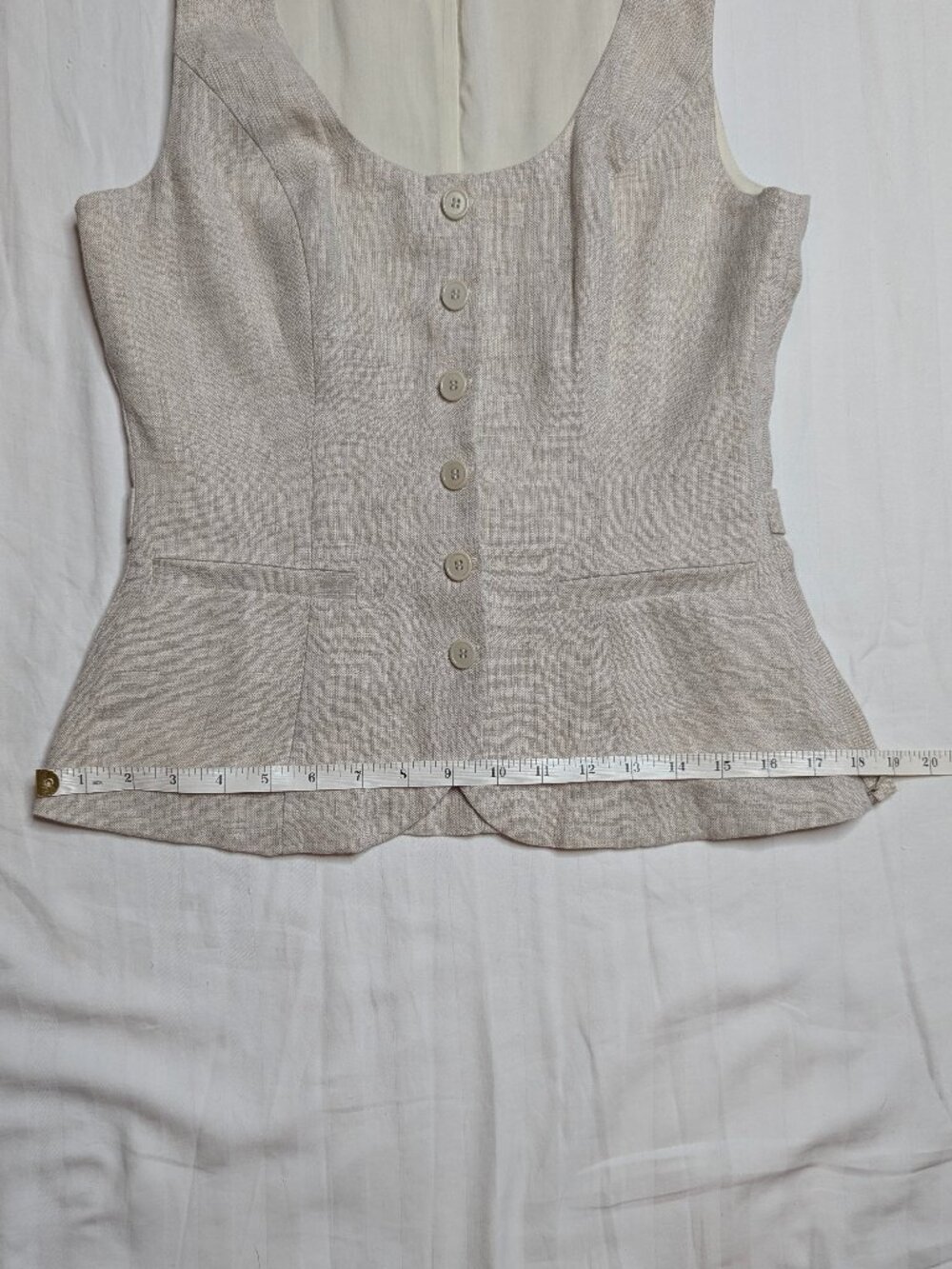 Reformation Women's Fitted Linen Vest, Size 4 - Picture 9 of 13